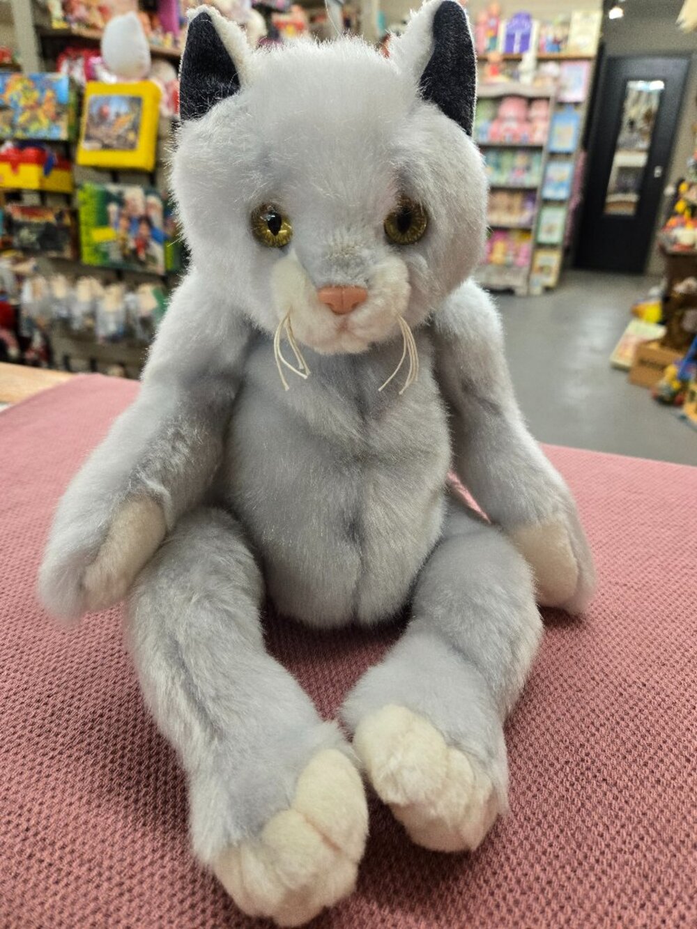 large Ty Plush Grey Kitty Cat year 2000 excellent shape